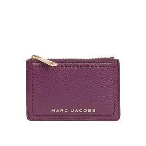 Marc Jacobs The Groove Purple Prune Pebbled Leather‎ Coin Purse Card Holder